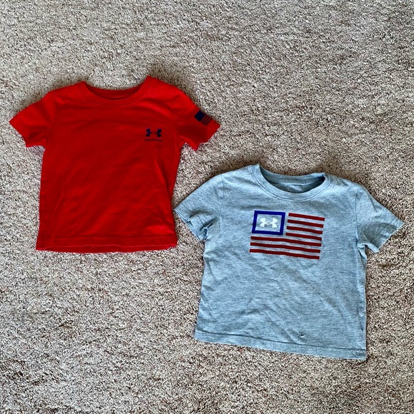 Under Armour Other - Under Armour Kids Red and Gray 4th of July T-Shirt Set